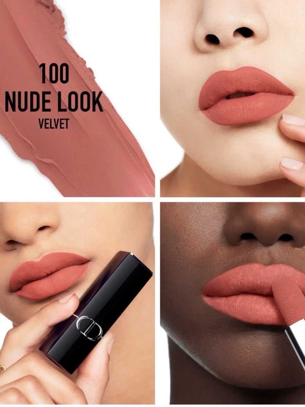 Dior Rouge Dior Lipstick Longwear Velvet Matte in Shade 100 Nude Look